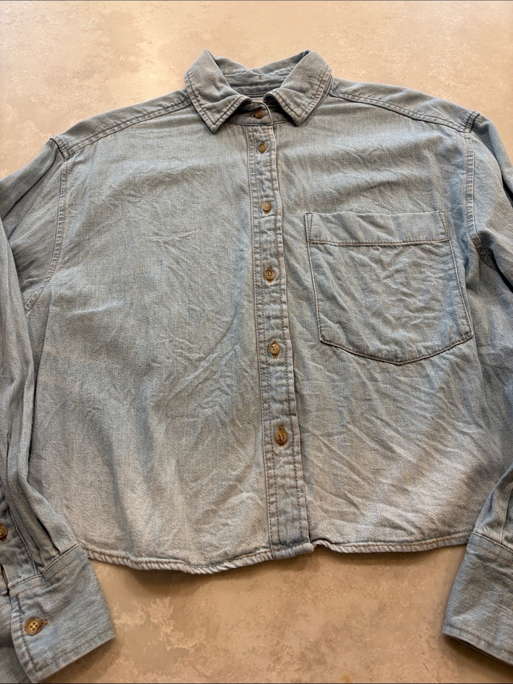 BR cropped denim shirt